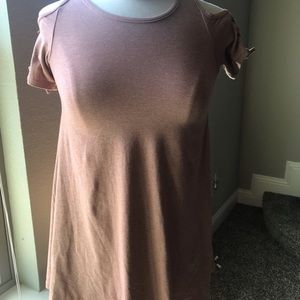 Pink cold shoulder top